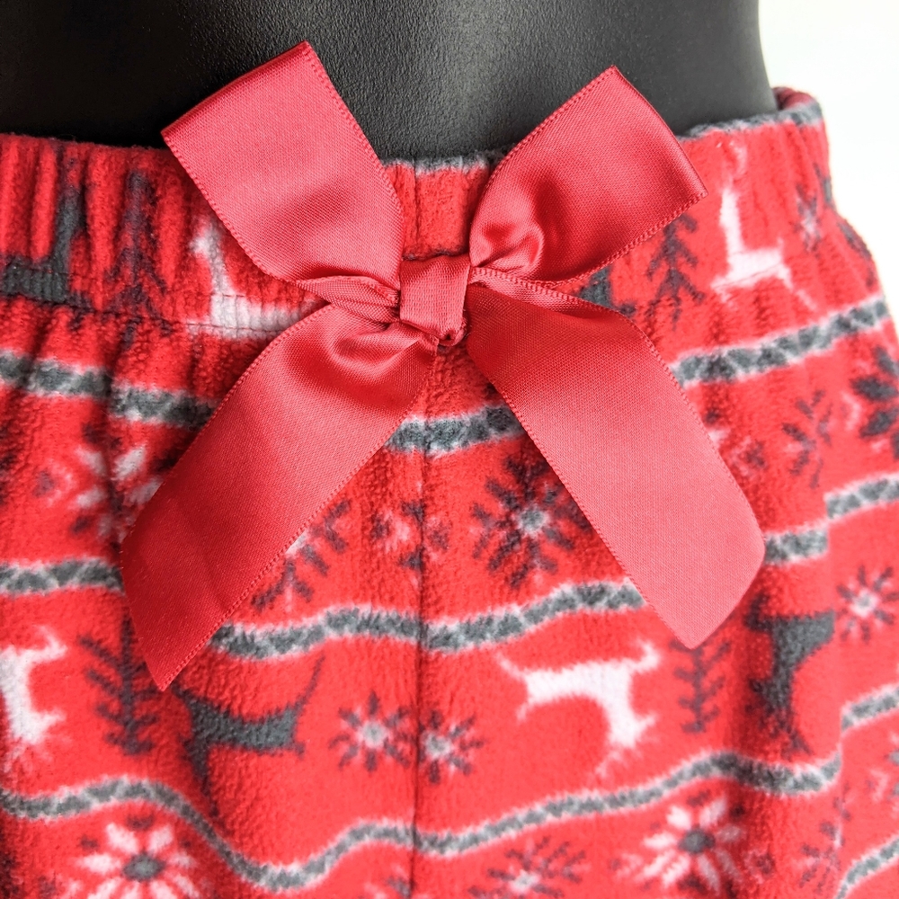 Girls Red Holiday Pajama Bottoms - Picture 3 of 6